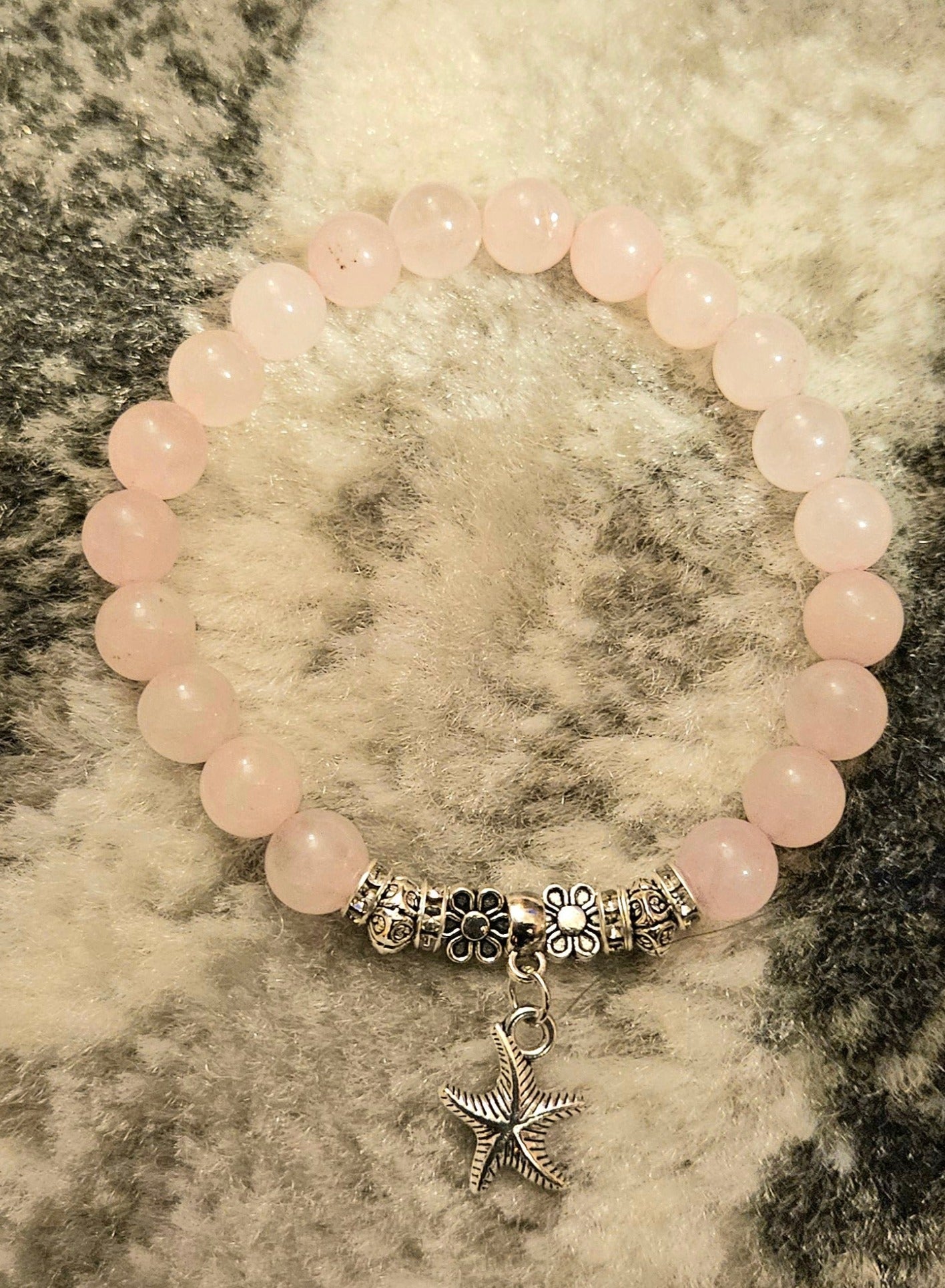 Rose Quartz Heart Space Bracelet