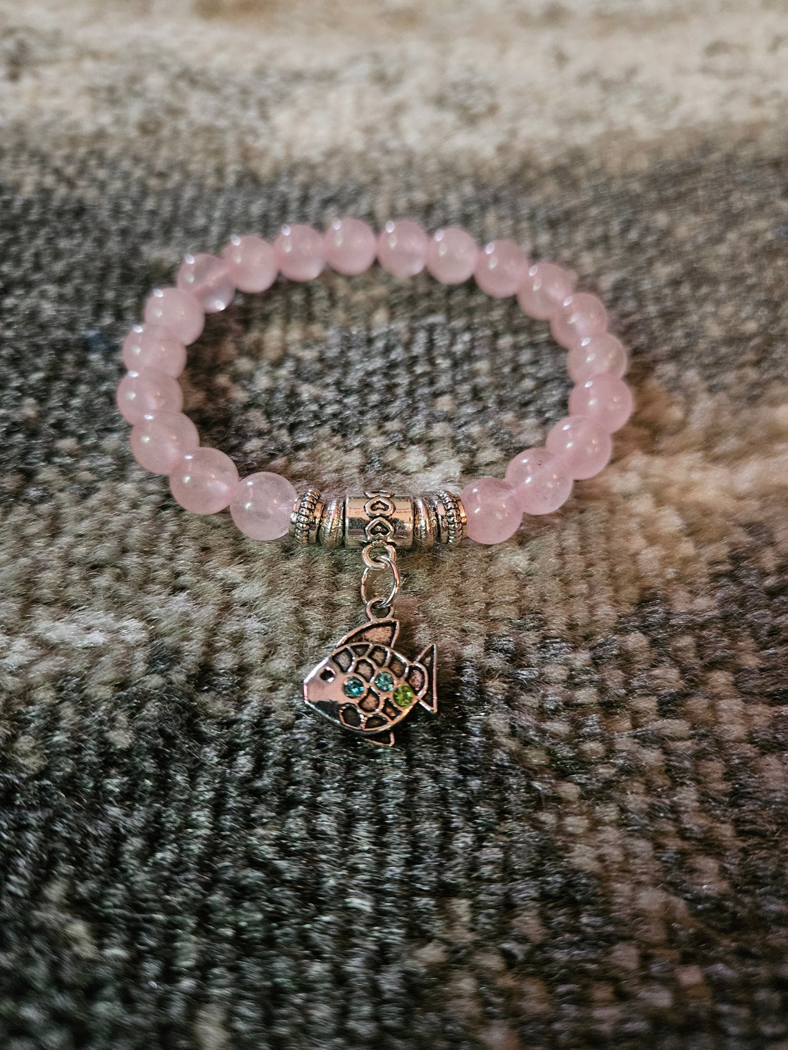 Rose Quartz Heart Space Bracelet